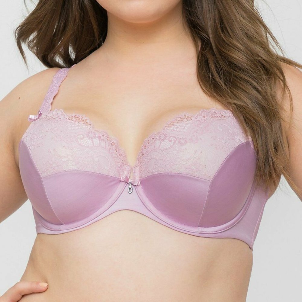 Curvy Couture Tulip Lace Push Up Bra 1017 44H